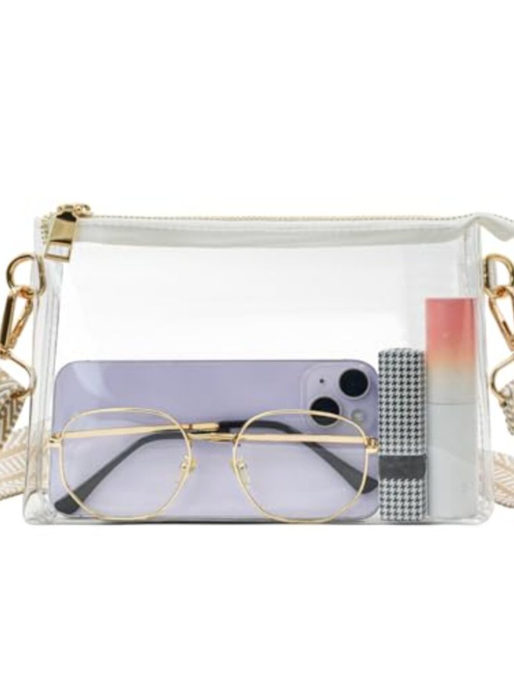 Clear Crossbody Bag Stadium Approved PVC Waterproof Adjustable Strap